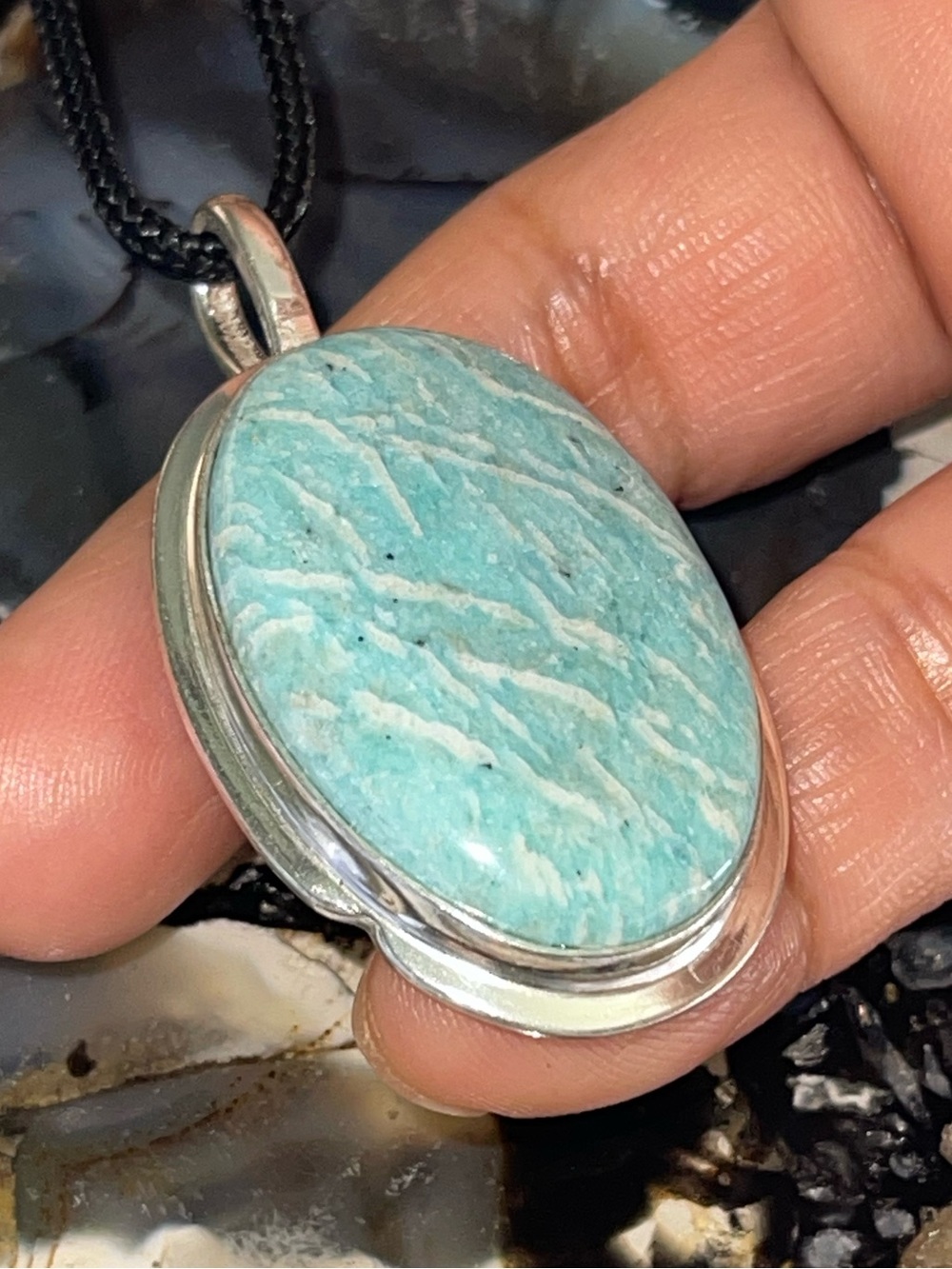 “The Peace Maker Stone” Amazonite Crystal Pendant 2”